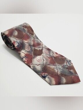 Arcadia Men's Silk Neck Tie Multicolor Geometric Pattern 57x4"